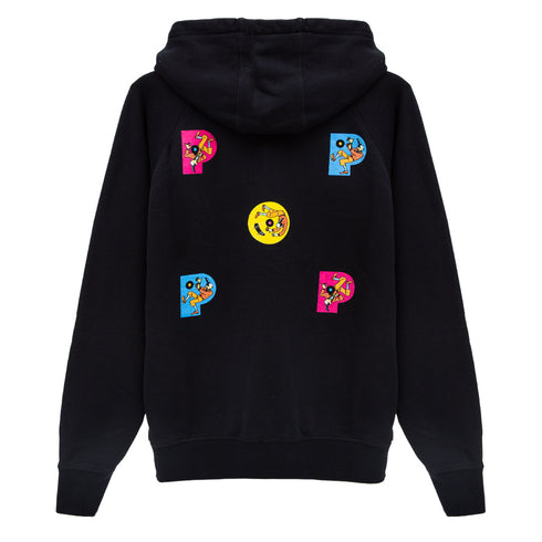 POP Trading Company Joost Swarte Hooded Sweat Black POPAW23_01-007 Degli Uberti