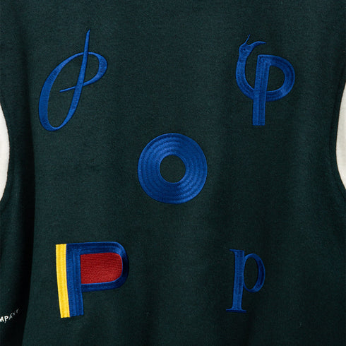 POP Trading Company Parra Varsity Jacket Pine Green POPAW23_05-009 Degli Uberti