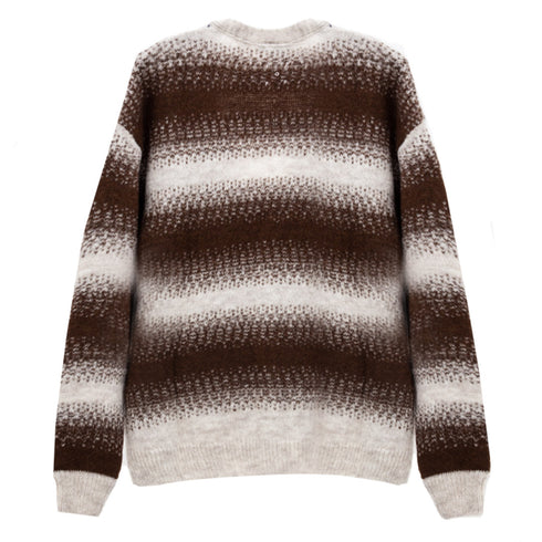 POP Trading Company Striped Knitted Cardigan Delicioso/Cress Green POPAW23_06-011 Degli Uberti