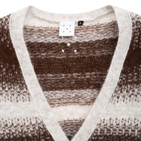 POP Trading Company Striped Knitted Cardigan Delicioso/Cress Green POPAW23_06-011 Degli Uberti