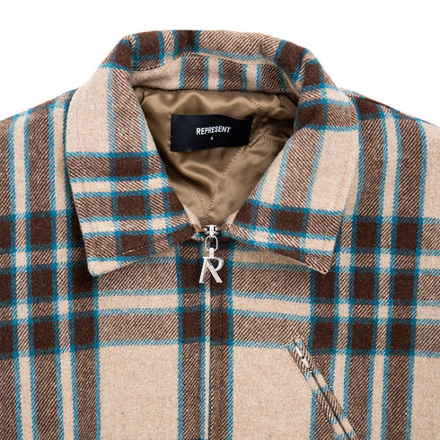 Represent Heavy Zip Shirt Brown Check W23REP_MO2001-73 Degli Uberti