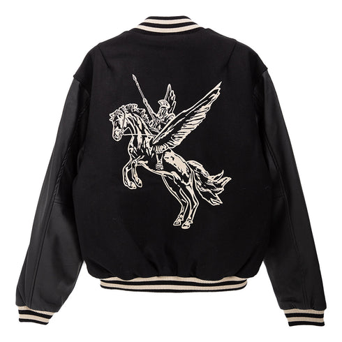 Represent Mascot Wool Varsity Jacket Jet Black MLM1127 Degli Uberti