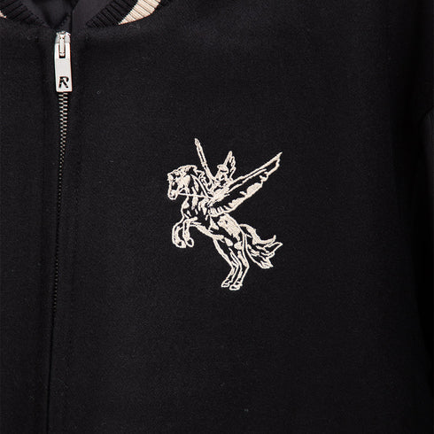 Represent Mascot Wool Varsity Jacket Jet Black MLM1127 Degli Uberti