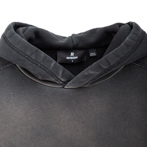 Represent Step Hem Hoodie Stained Black MLM4200 Degli Uberti