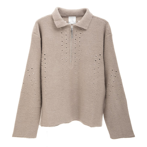 ROA Hiking Mohair Polo Taupe RBMW0289YA25 Degli Uberti