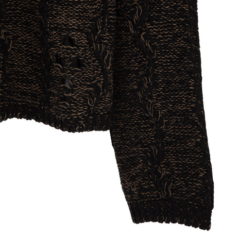 ROA Hiking Polo Cable Knit Brown RBMW0293YA29 Degli Uberti