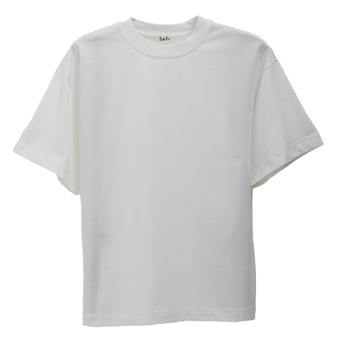 Sefr Atelier Tee Weavy White Cotton MFW24ATELIERHEA-1 Front Degli Uberti