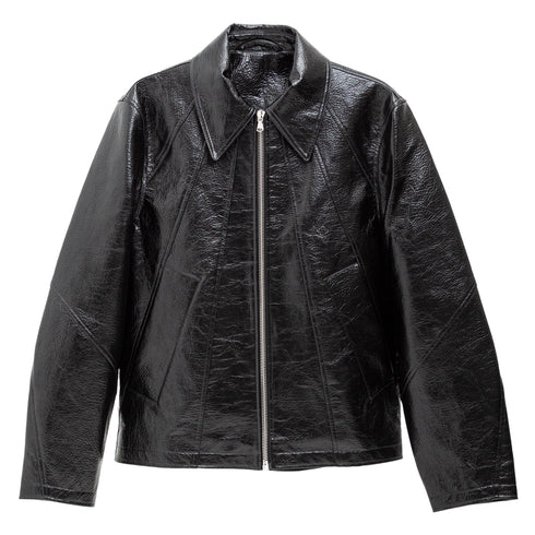 Sefr Duke Jacket Faux Memory Leather Black MSS25DUKEFAU-1 Front Degli Uberti