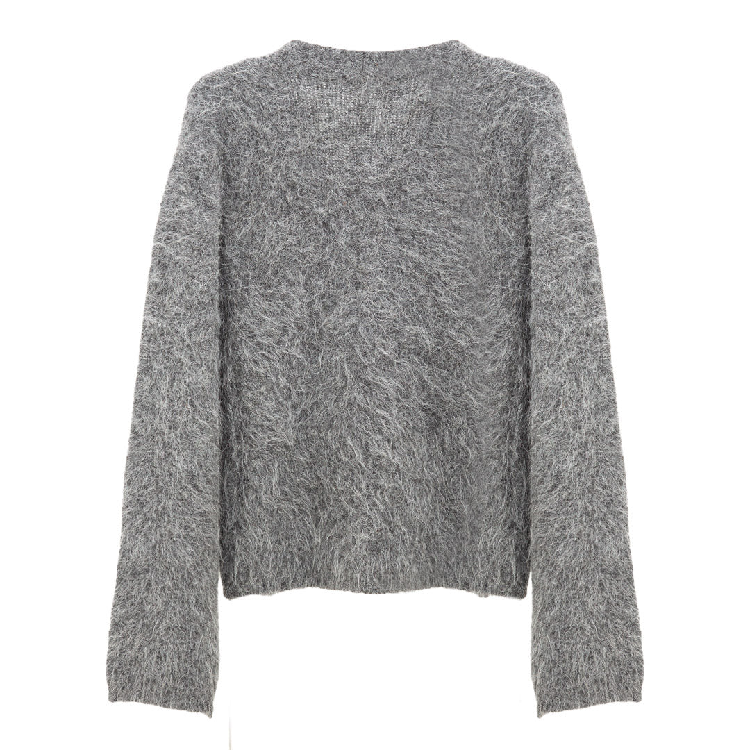 Séfr Lee Cardigan Grey Melange Alpaca – Degli Uberti