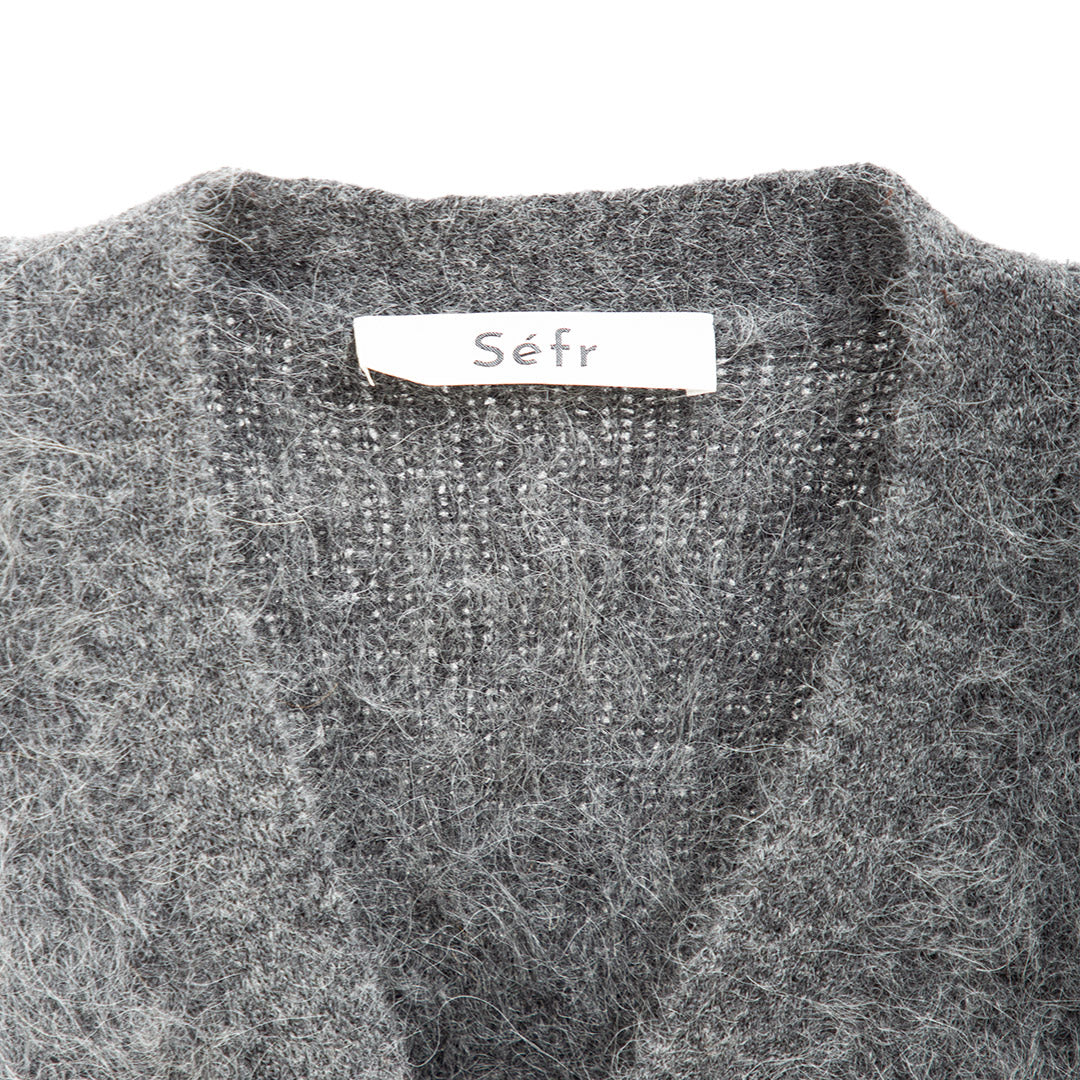 Séfr Lee Cardigan Grey Melange Alpaca – Degli Uberti