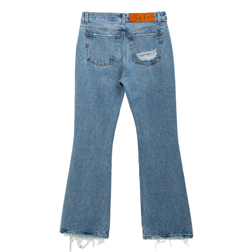 Sefr Rider Cut Jeans Trashed Mid Blue MFW24RIDERCUT-1 Back Degli Uberti