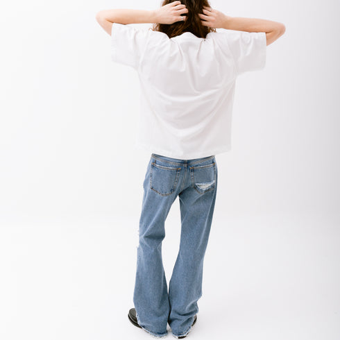 Sefr Rider Cut Jeans Trashed Mid Blue MFW24RIDERCUT-1 Fit Back Degli Uberti