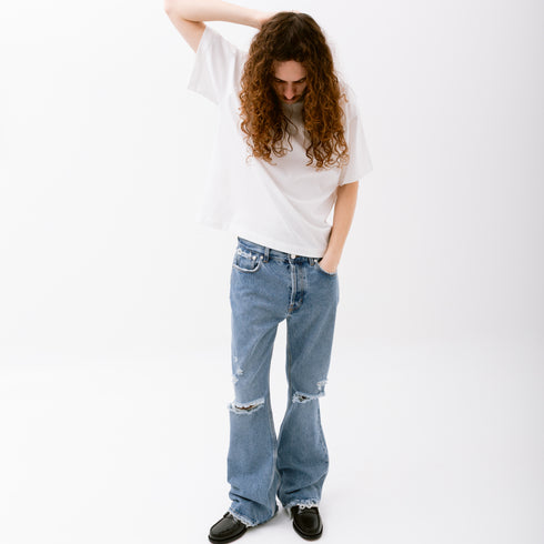 Sefr Rider Cut Jeans Trashed Mid Blue MFW24RIDERCUT-1 Fit Front Degli Uberti