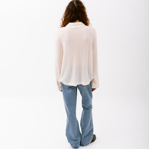 Sefr Riku Shirt Pure White Wool MFW24RIKU Fit Back Degli Uberti