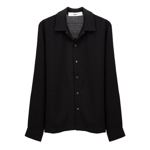 Séfr Sense Shirt Black Crepe MFW24SENSE Front Degli Uberti