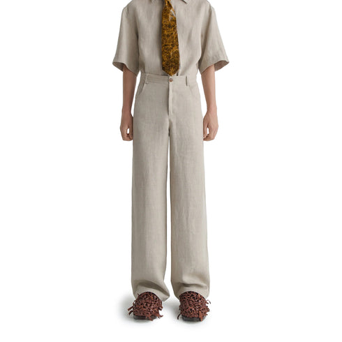 Séfr Arno Trousers Beige Concrete Linen degliuberti 1