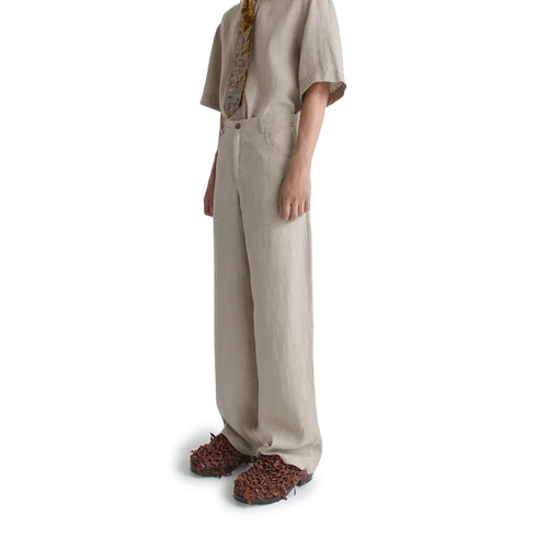 Séfr Arno Trousers Beige Concrete Linen degliuberti 2