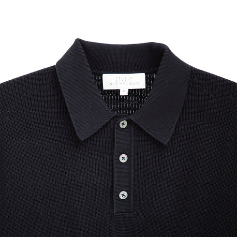 Studio Nicholson Bourne Polo Shirt Darkest Navy SNM-1303 Degli Uberti