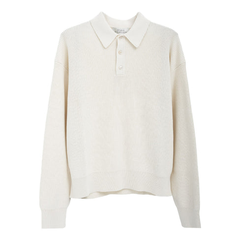 Studio Nicholson Bourne Polo Shirt Parchement SNM-1303 Degli Uberti