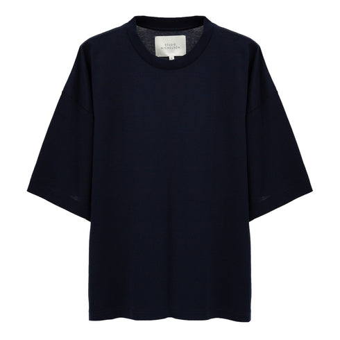 Studio Nicholson Piu T-Shirt Darkest Navy SNM-1327 Front Degli Uberti