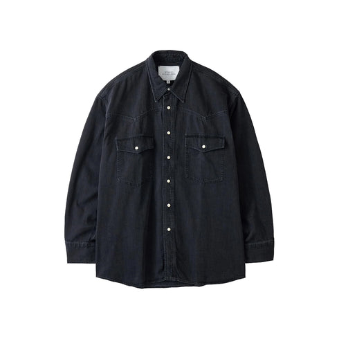 Studio Nicholson Mylo Denim Shirt Washed Black SNM-1467 degliuberti 1