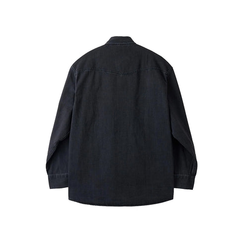 Studio Nicholson Mylo Denim Shirt Washed Black SNM-1467 degliuberti 2