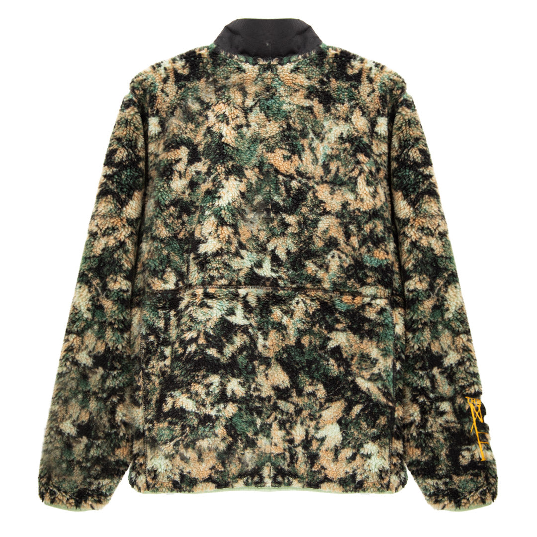 Extreme pile full zip fleece jacket - Misty sage fallen leaves – D-STRUCTURE