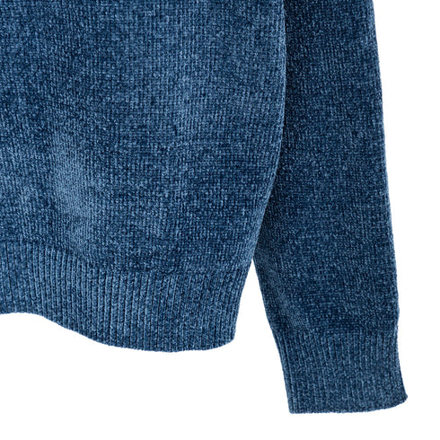 Thisisneverthat Velvet Knit Polo Blue TN243KKNPK07 Degli Uberti