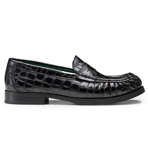 Vinny’s Ogee Black Glossy Croco 121-10-999 574003904428 Front Degliuberti