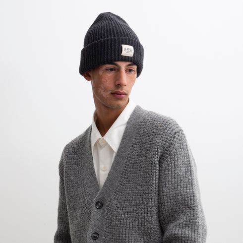 A.P.C. James Knit Cap Anthracite Chine WVBBR-M25071 Degli Uberti