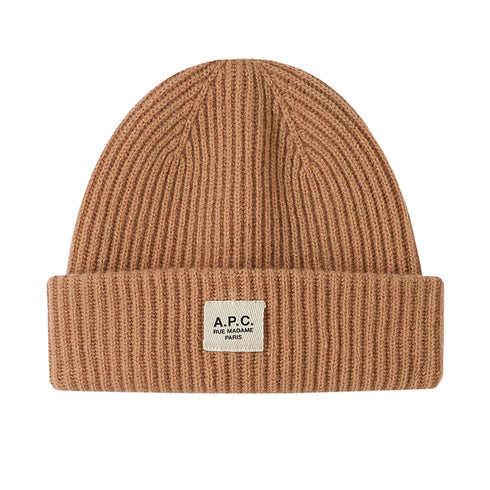 A.P.C. James Knit Cap Camel WVBBR-M25071 Degli Uberti
