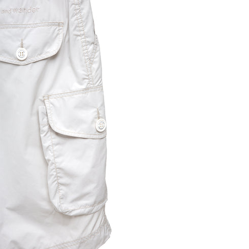And Wander Oversize Cargo Short Pants Off White 620463 Degli Uberti