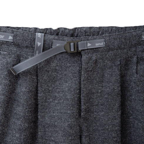 And Wander Wool Twill Wide Pants Gray 5742282393 Degli Uberti