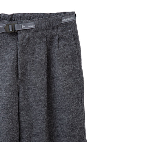 And Wander Wool Twill Wide Pants Gray 5742282393 Degli Uberti