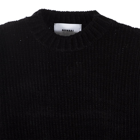Bonsai Knit Crewneck Regular Fit Black KN011 Degli Uberti