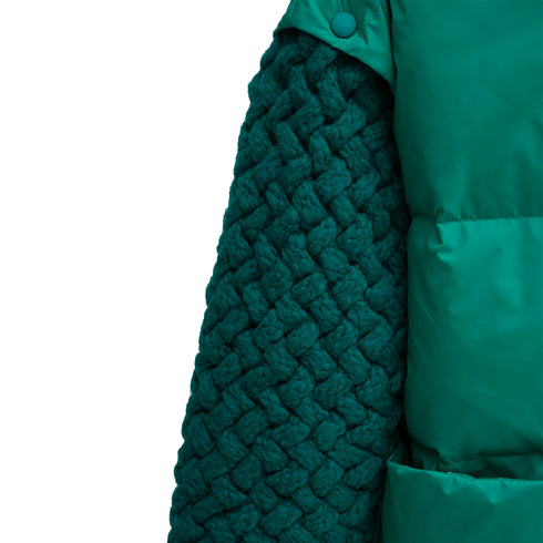 Bonsai Knit Mix Puffer Jacket Green OT008 Degli Uberti