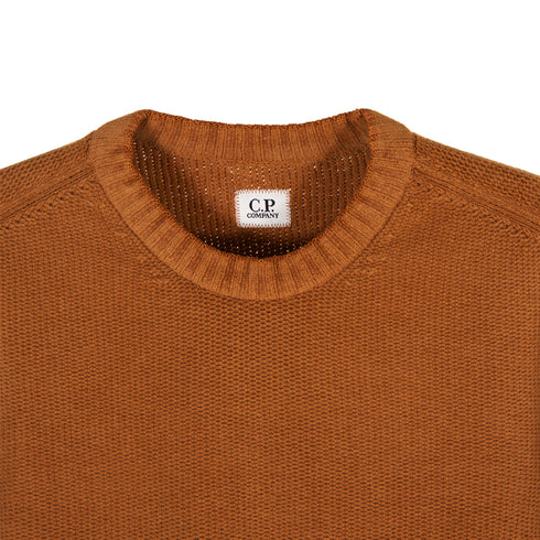 C.P. Company Chenille Cotton Plain Jumper Bronze Brown 344 13CMKN232A-005558G Degli Uberti
