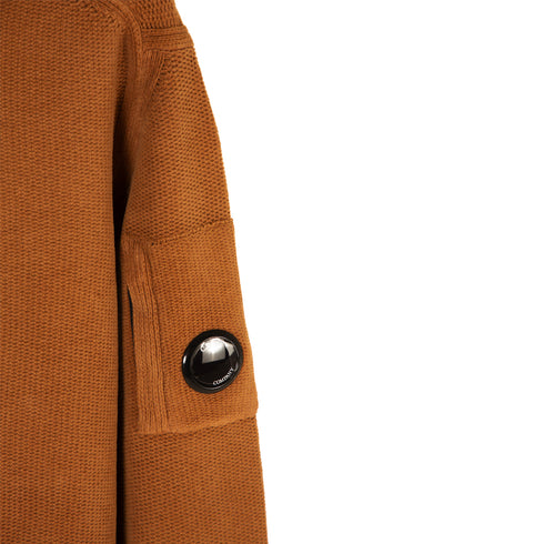 C.P. Company Chenille Cotton Plain Jumper Bronze Brown 344 13CMKN232A-005558G Degli Uberti