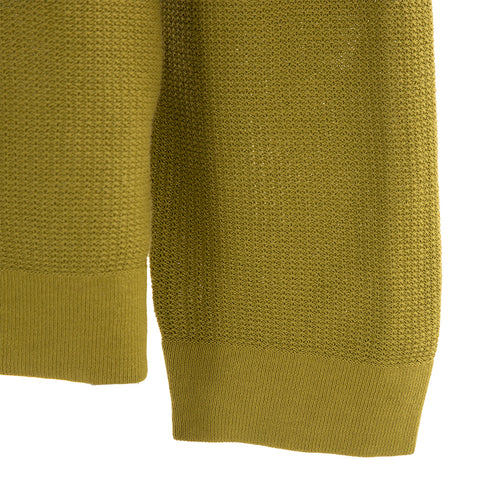 C.P. Company Cotton Crepe Ribbed Crew Neck Knit Green Moss 698 12CMKN147A-004128G Degli Uberti