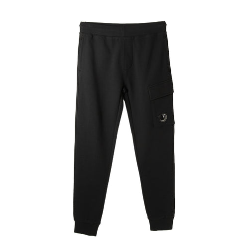 C.P. Company Diagonal Raised Fleece Sweatpants Black 999 12CMSP017A-005086W Degli Uberti