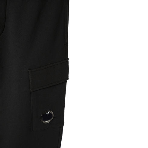 C.P. Company Diagonal Raised Fleece Sweatpants Black 999 12CMSP017A-005086W Degli Uberti