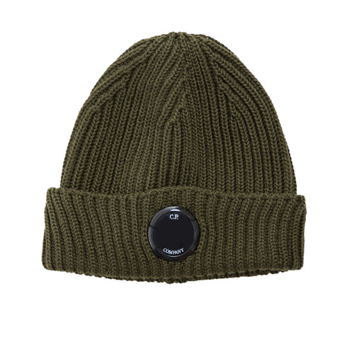 C.P. Company Extra Fine Merino Wool Beanie Ivy Green 683 13CMAC272A-005509A Degli Uberti