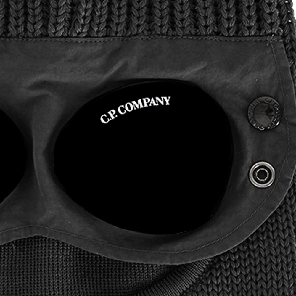 C.P. Company Extra Fine Merino Wool Goggle Balaclava Black - Degli