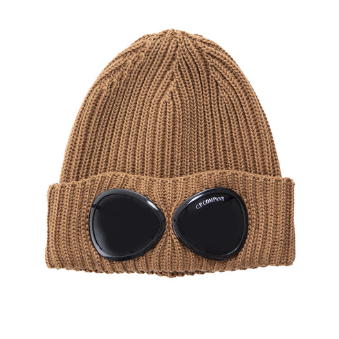 C.P. Company Extrafine Merino Wool Goggle Beanie Bronze Brown 344 Degli Uberti