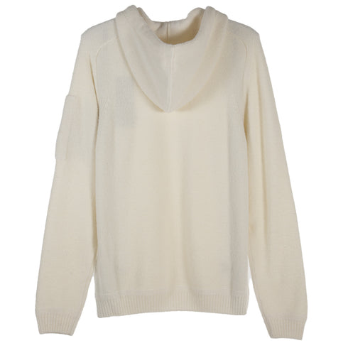 C.P. Company Fleece Knit Hoodie Gauze White 103 13CMKN198A-006170A Degli Uberti