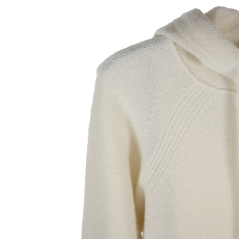 C.P. Company Fleece Knit Hoodie Gauze White 103 13CMKN198A-006170A Degli Uberti