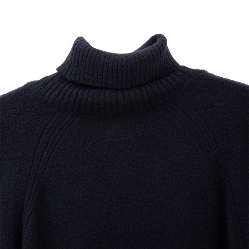 C.P. Company Fleece Knit Roll Neck Black 999 13CMKN199A-006170A Degli Uberti