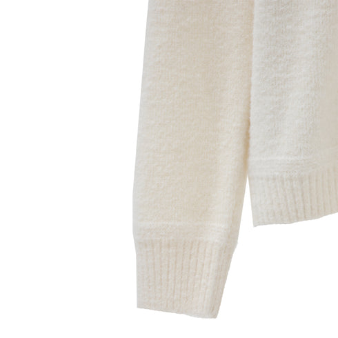 C.P. Company Fleece Knit Roll Neck Gauze White 103 13CMKN199A-006170A Degli Uberti