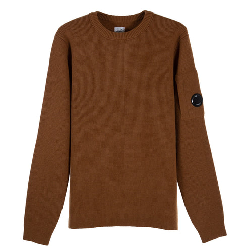 C.P. Company Lambswool Plain Jumper Bronze Brown 344 13CMKN101A-005504A Degli Uberti