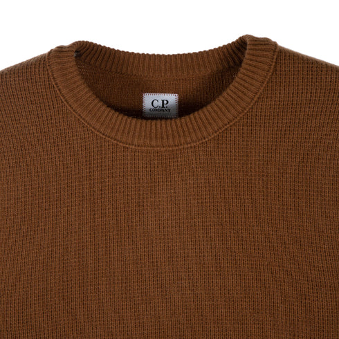 C.P. Company Lambswool Plain Jumper Bronze Brown 344 13CMKN101A-005504A Degli Uberti